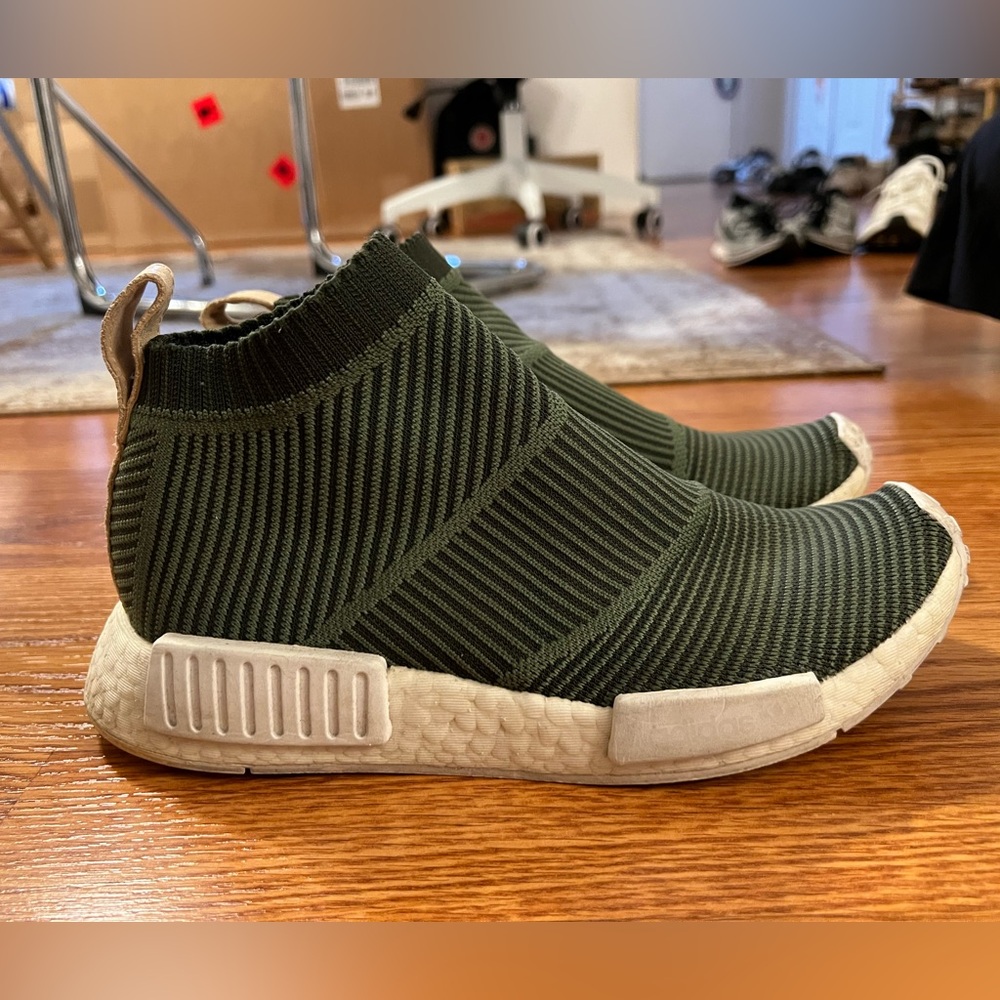 Adidas Olive Ultra Boost slip ons